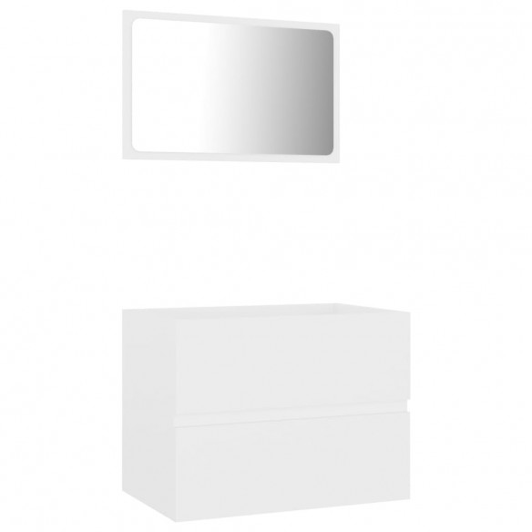 Ensemble de meubles de salle de bain 2 pcs Blanc Aggloméré