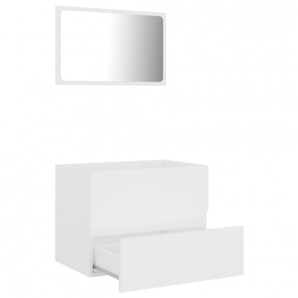 Ensemble de meubles de salle de bain 2 pcs Blanc Aggloméré