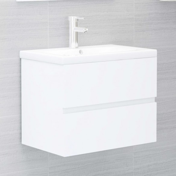 Ensemble de meubles de salle de bain 2 pcs Blanc Aggloméré