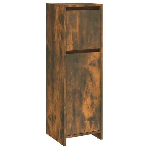 Armoire de bain Chêne fumé 30x30x95 cm Bois d'ingénierie