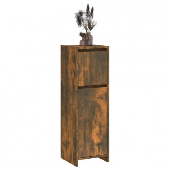 Armoire de bain Chêne fumé 30x30x95 cm Bois d'ingénierie