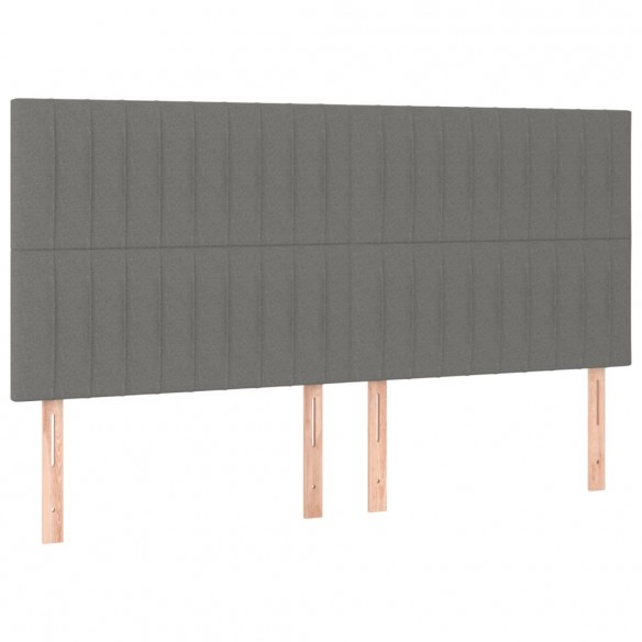 Tête de lit à LED Gris foncé 200x5x118/128 cm Tissu