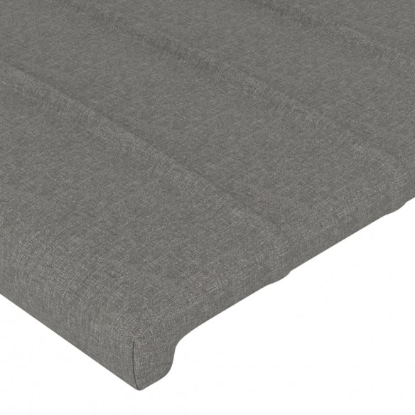 Tête de lit à LED Gris foncé 200x5x118/128 cm Tissu