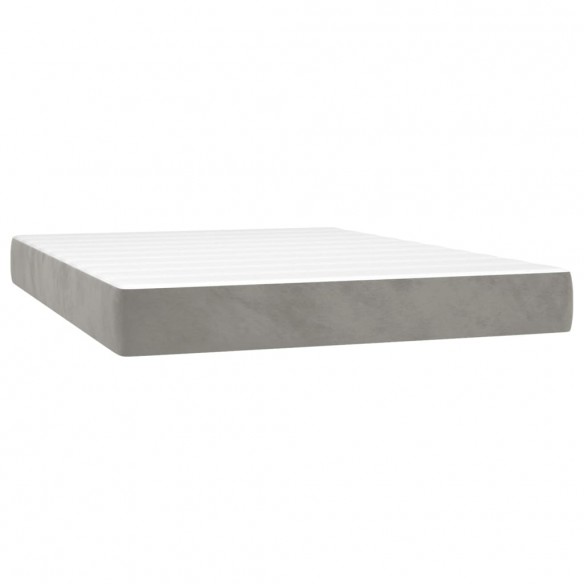 Cadre de lit matelas et LED Gris clair 140x190 cm