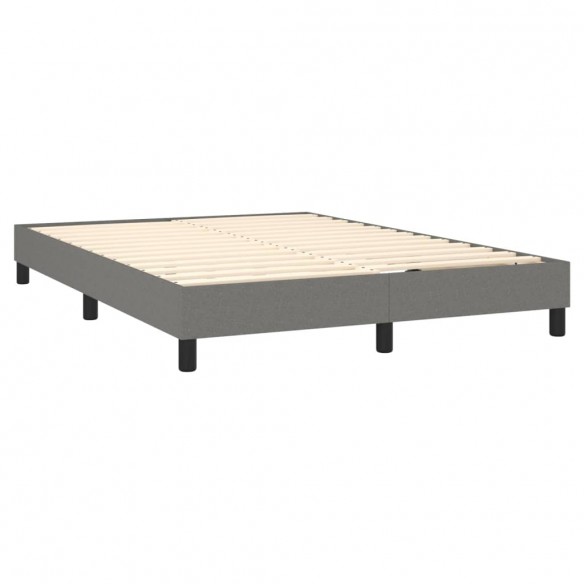 Cadre de lit et matelas et LED Gris foncé 140x190 cm