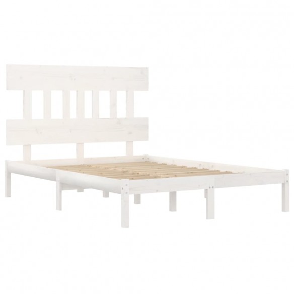 Cadre de lit Blanc Bois massif 160x200 cm