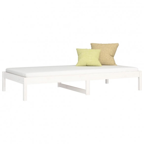 Lit de jour Blanc 90x190 cm Simple Bois de pin massif