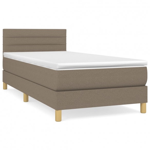 Sommier à lattes de lit avec matelas Taupe 90x190 cm Tissu