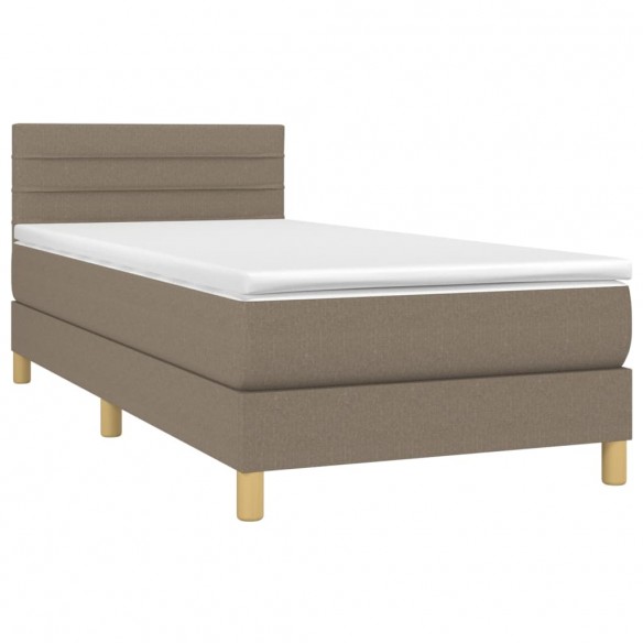 Sommier à lattes de lit avec matelas Taupe 90x190 cm Tissu