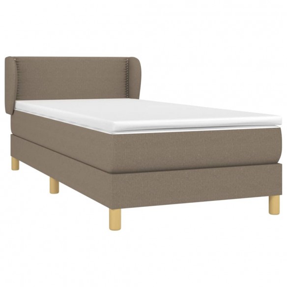 Sommier à lattes de lit avec matelas Taupe 100x200 cm Tissu