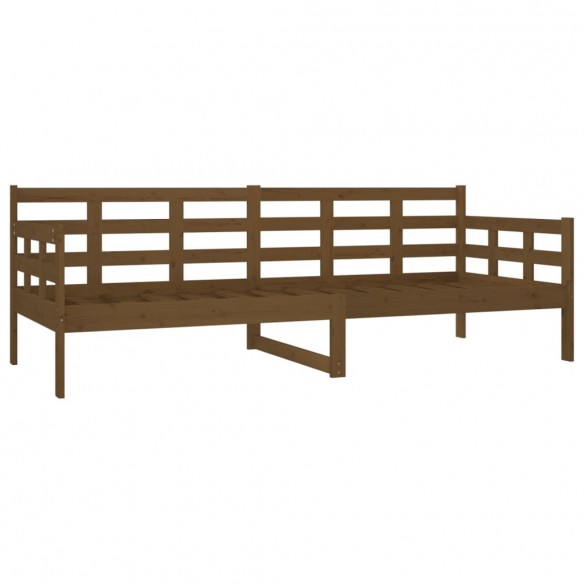 Lit de jour marron miel bois de pin massif 80x200 cm