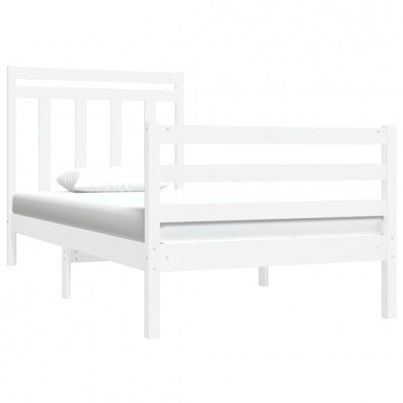 Cadre de lit Blanc Bois massif 90x190 cm Simple