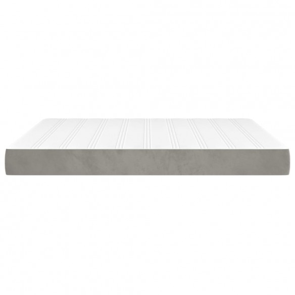 Matelas de lit à ressorts ensachés Gris clair 180x200x20 cm