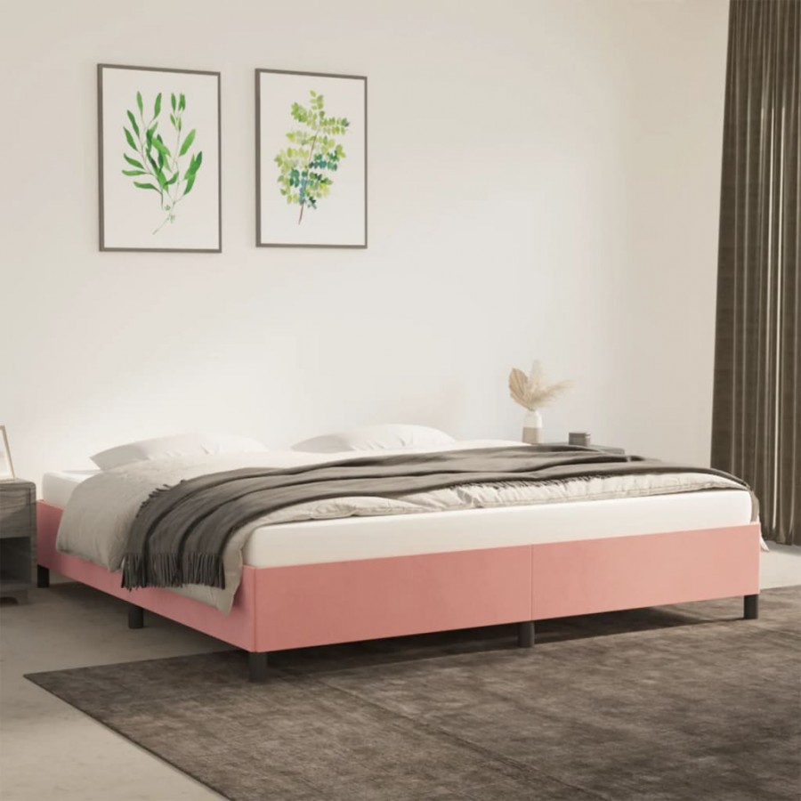 Cadre de lit Rose 200x200 cm Velours