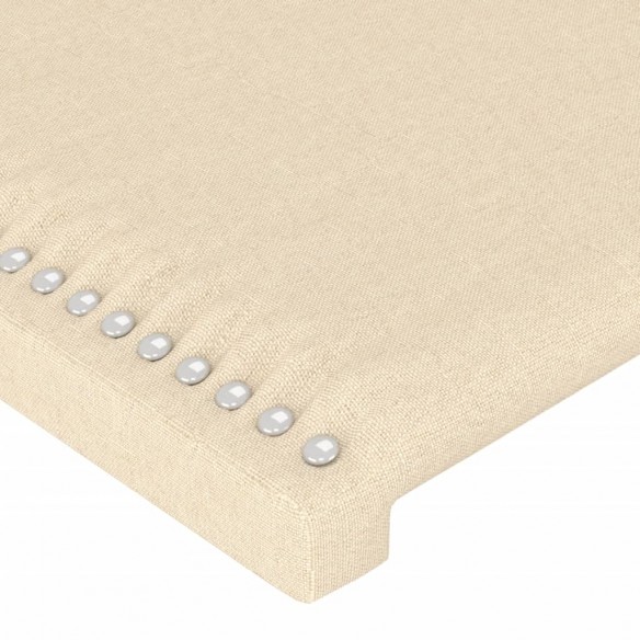 Cadre de lit avec tête de lit Crème 140x200 cm Tissu