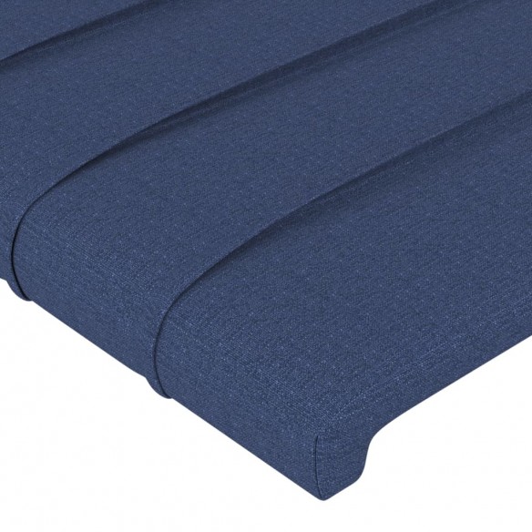 Tête de lit avec oreilles Bleu 103x23x118/128 cm Tissu