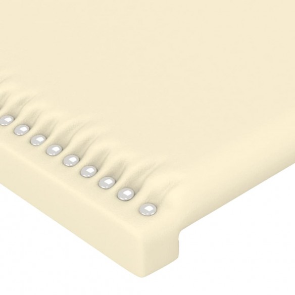 Tête de lit à LED Crème 200x5x118/128 cm Similicuir