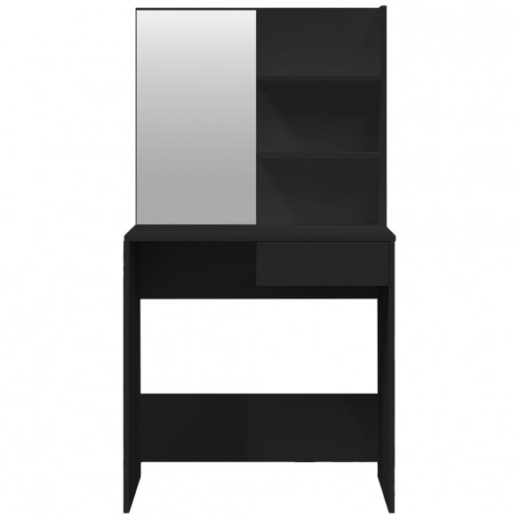 Coiffeuse avec miroir noir 74,5x40x141 cm