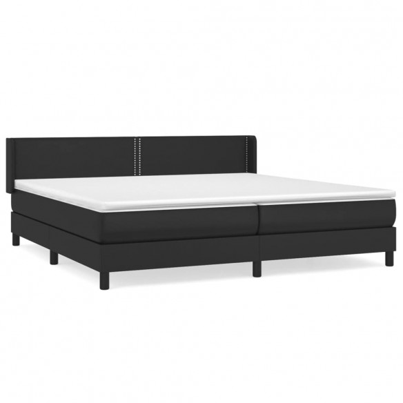 Cadre de lit avec matelas Noir 200x200 cm Similicuir