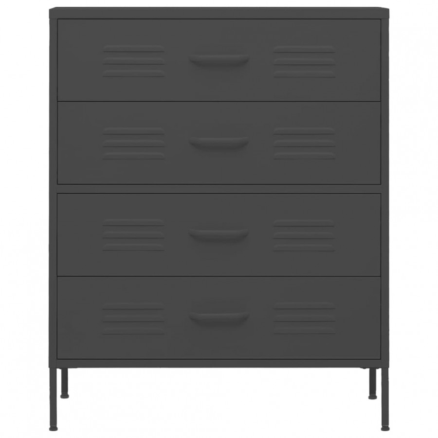 Commode Anthracite 80x35x101,5 cm Acier