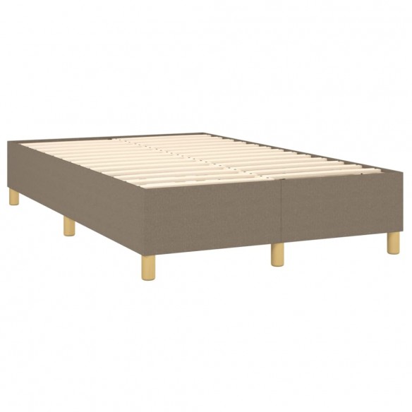 Cadre de lit avec matelas Taupe 120x200 cm Tissu