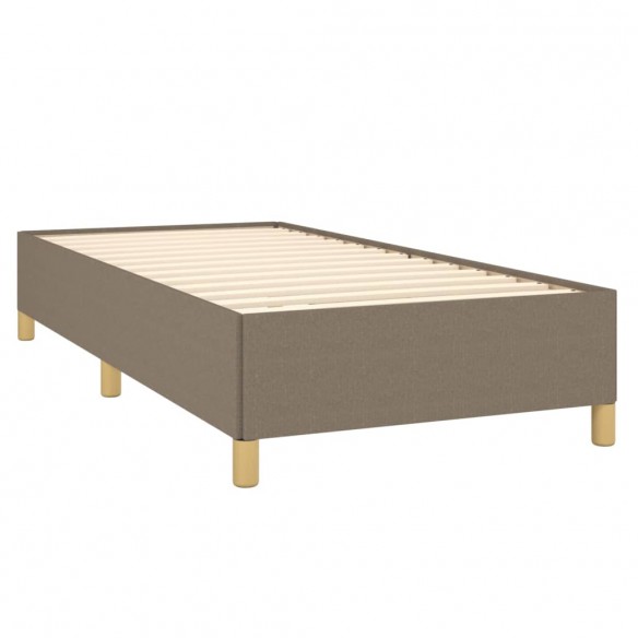 Cadre de lit avec matelas Taupe 100x200 cm Tissu