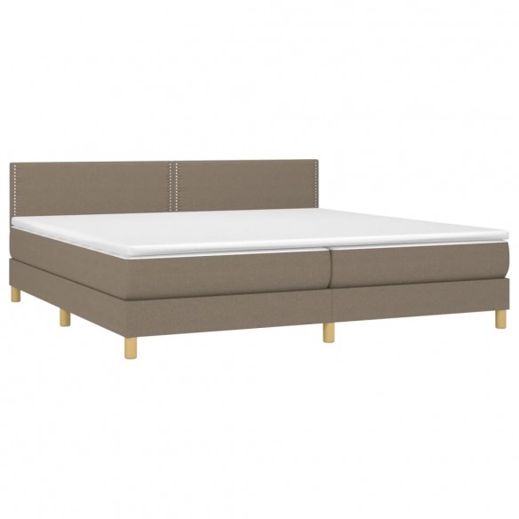 Cadre de lit avec matelas Taupe 200x200 cm Tissu