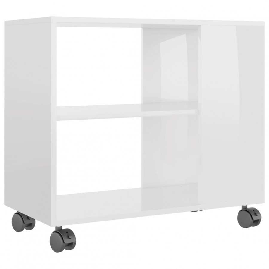 Table d'appoint Blanc brillant 70x35x55 cm 
