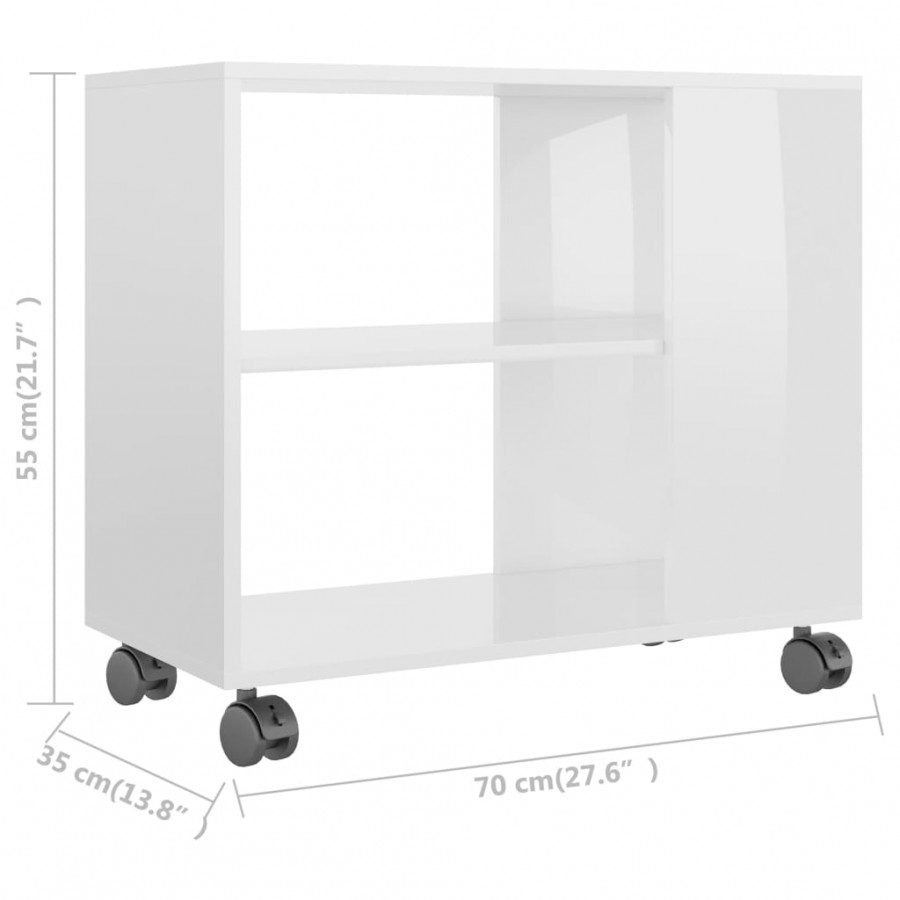 Table d'appoint Blanc brillant 70x35x55 cm 