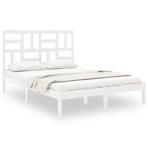 Cadre de lit Blanc Bois massif 160x200 cm