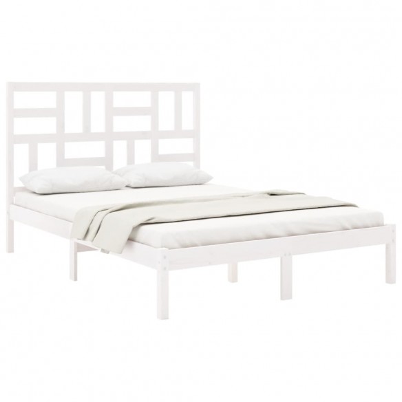 Cadre de lit Blanc Bois massif 160x200 cm