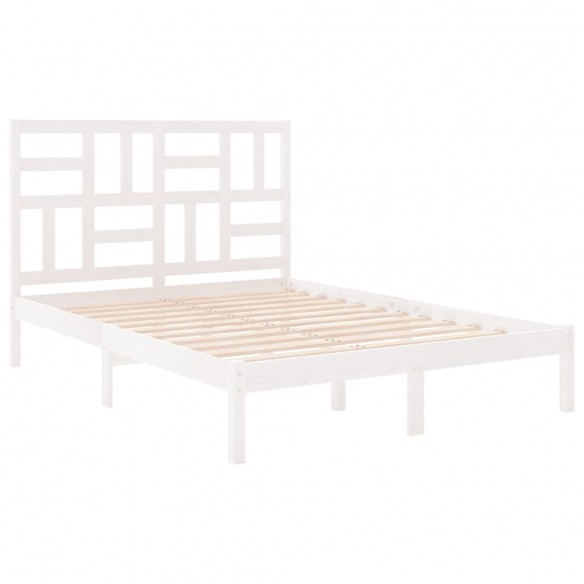 Cadre de lit Blanc Bois massif 160x200 cm