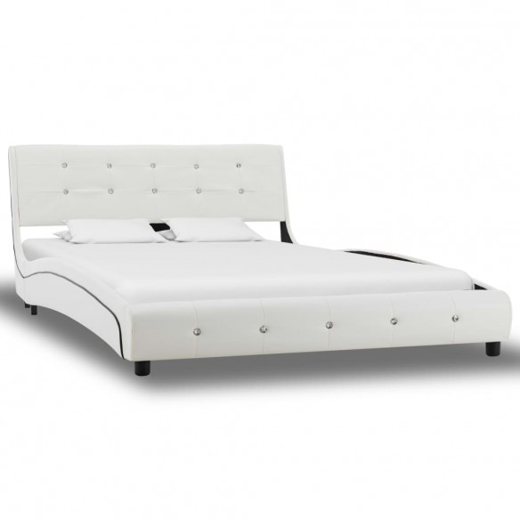 Lit avec matelas Blanc Similicuir 120 x 200 cm