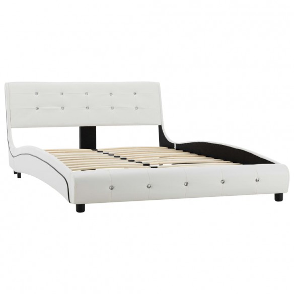 Lit avec matelas Blanc Similicuir 120 x 200 cm