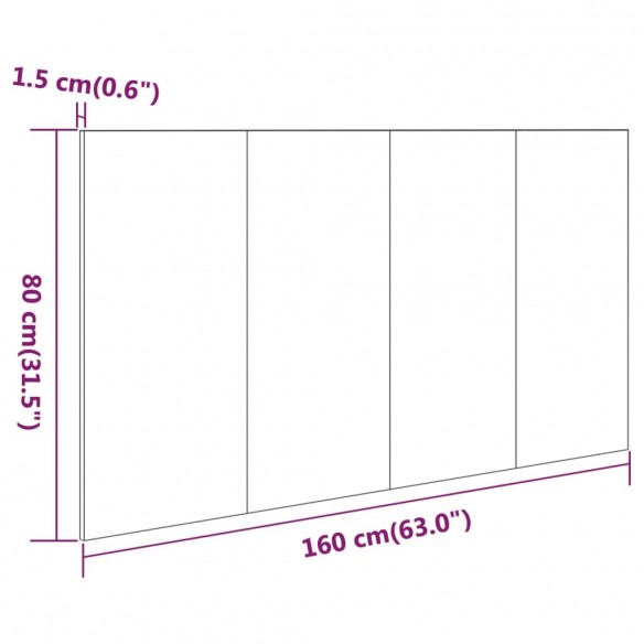 Tête de lit Blanc 160x1,5x80 cm Bois d'ingénierie