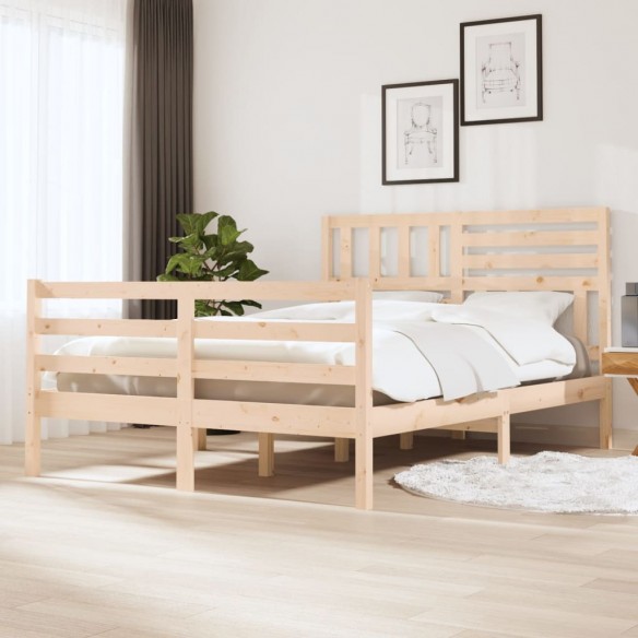 Cadre de lit Bois massif 135x190 cm Double