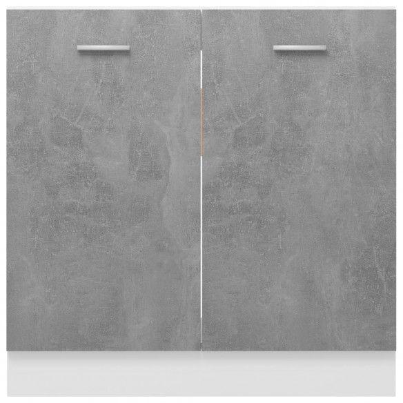 Armoire de plancher d'évier Gris béton 80x46x81,5 cm Aggloméré