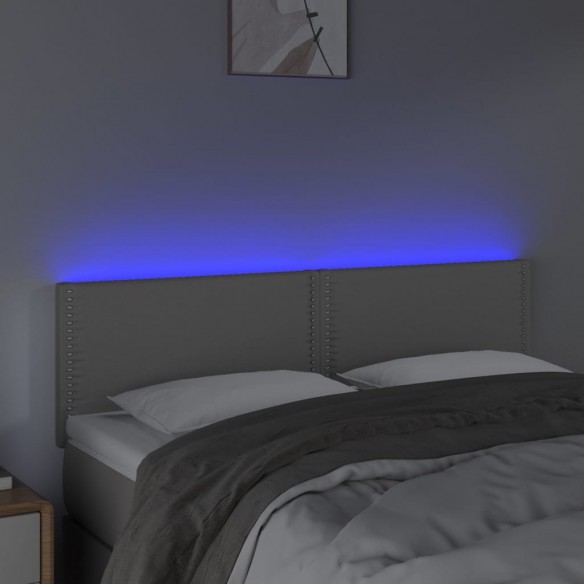 Tête de lit à LED Gris 144x5x78/88 cm Similicuir