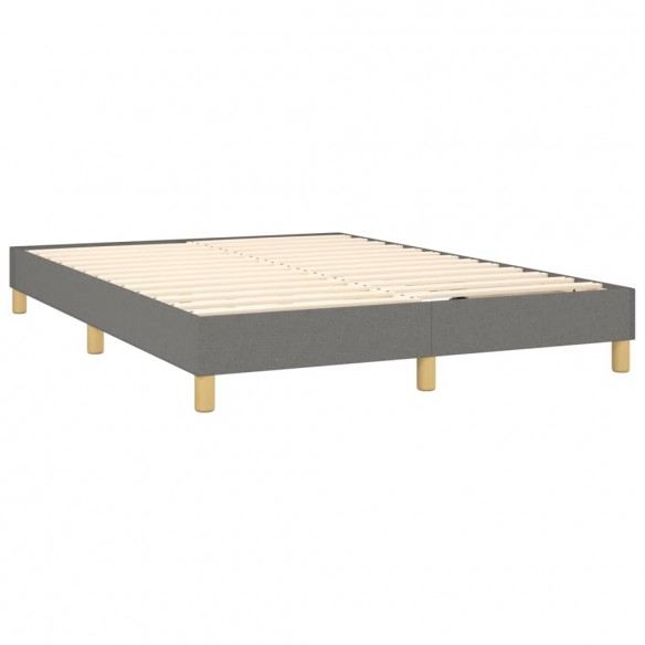 Sommier à lattes de lit avec matelas Gris foncé 140x190cm Tissu