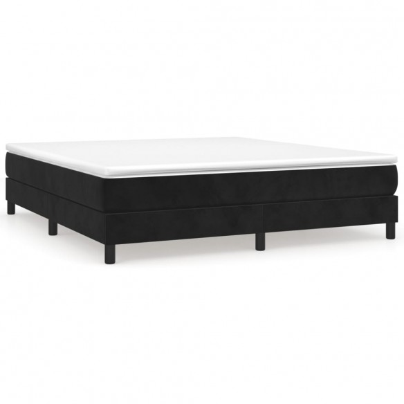 Cadre de lit avec matelas Noir 180x200 cm Velours