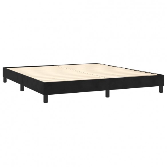 Cadre de lit avec matelas Noir 180x200 cm Velours