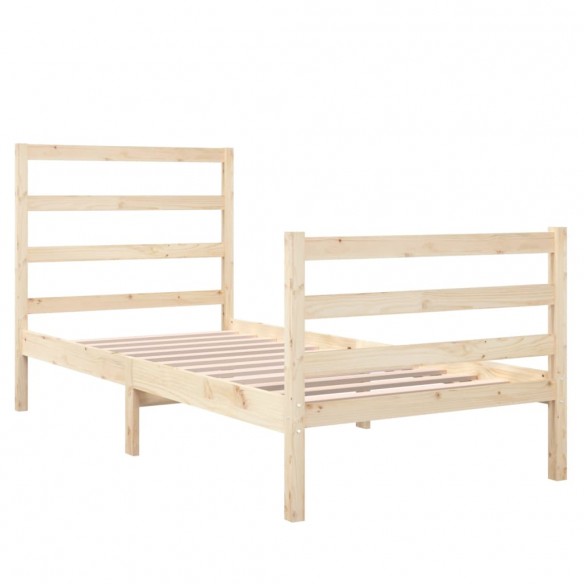 Cadre de lit bois de pin massif 75x190 cm petit simple