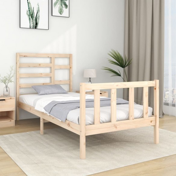 Cadre de lit bois massif 75x190 cm petit simple