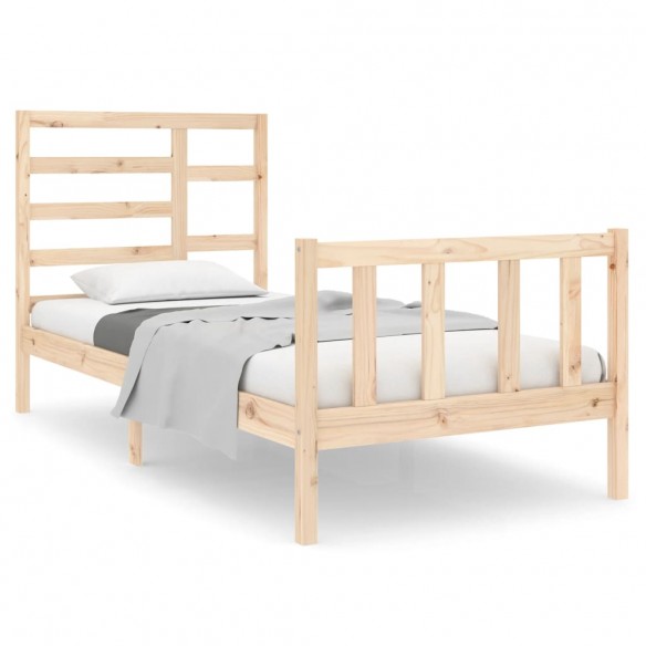 Cadre de lit bois massif 75x190 cm petit simple