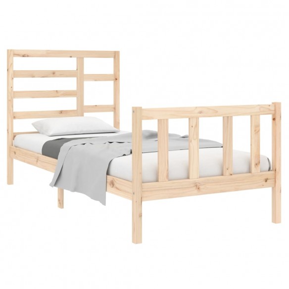 Cadre de lit bois massif 75x190 cm petit simple