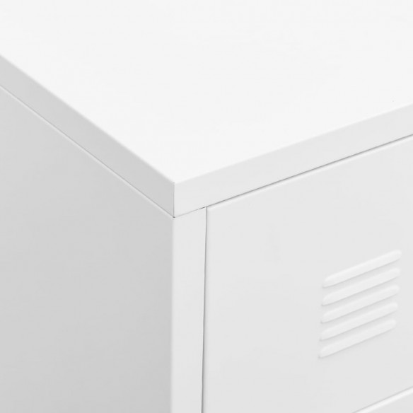 Armoire à tiroirs industrielle Blanc 78x40x93 cm Métal
