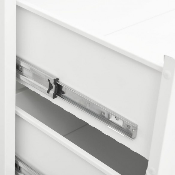 Armoire à tiroirs industrielle Blanc 78x40x93 cm Métal
