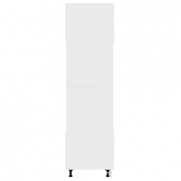 Armoire à micro-ondes Blanc brillant 60x57x207 cm Aggloméré