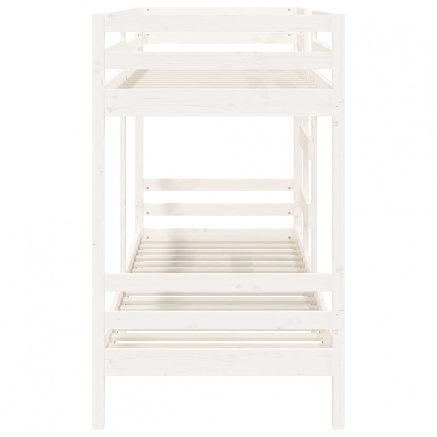 Lit superposé Blanc 90x200 cm Bois de pin massif