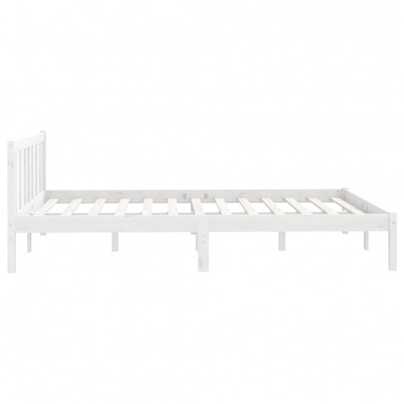 Cadre de lit Blanc Bois de pin massif 120x190 cm Petit double